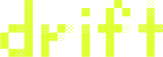 Drift Logo, neon yellow with dithering on top